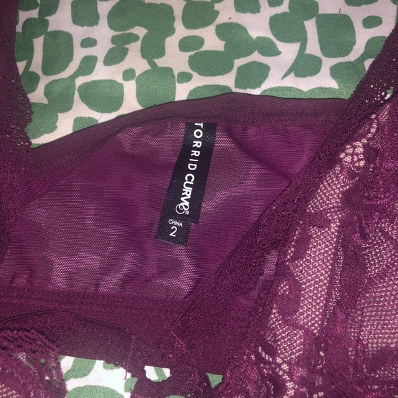 Lace Bralette Set in Burgundy and Black From Torrid - Picture 3 of 7